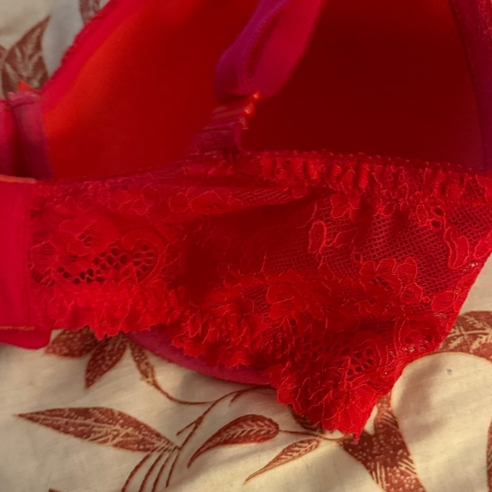 Elegant Lace Women's Bra Set - Red, White, and Pink - Picture 4 of 13